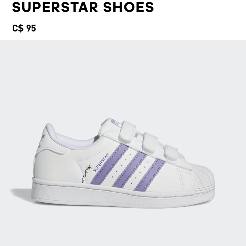 Adidas Superstar kids with Velcro